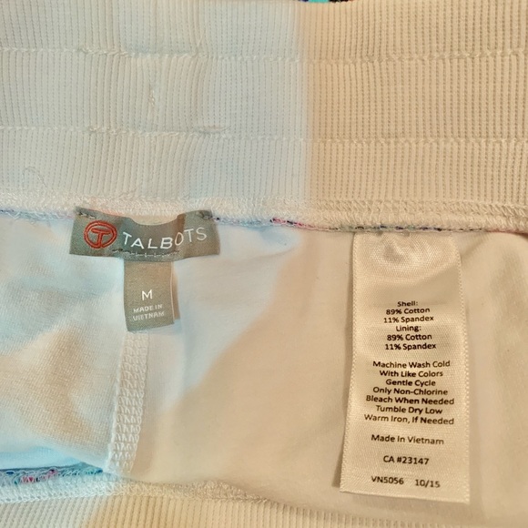 T by Talbots Blue/Pink Abstract Paisley Swirl Print Knit Shorts Skort Sz Medium - Picture 3 of 3